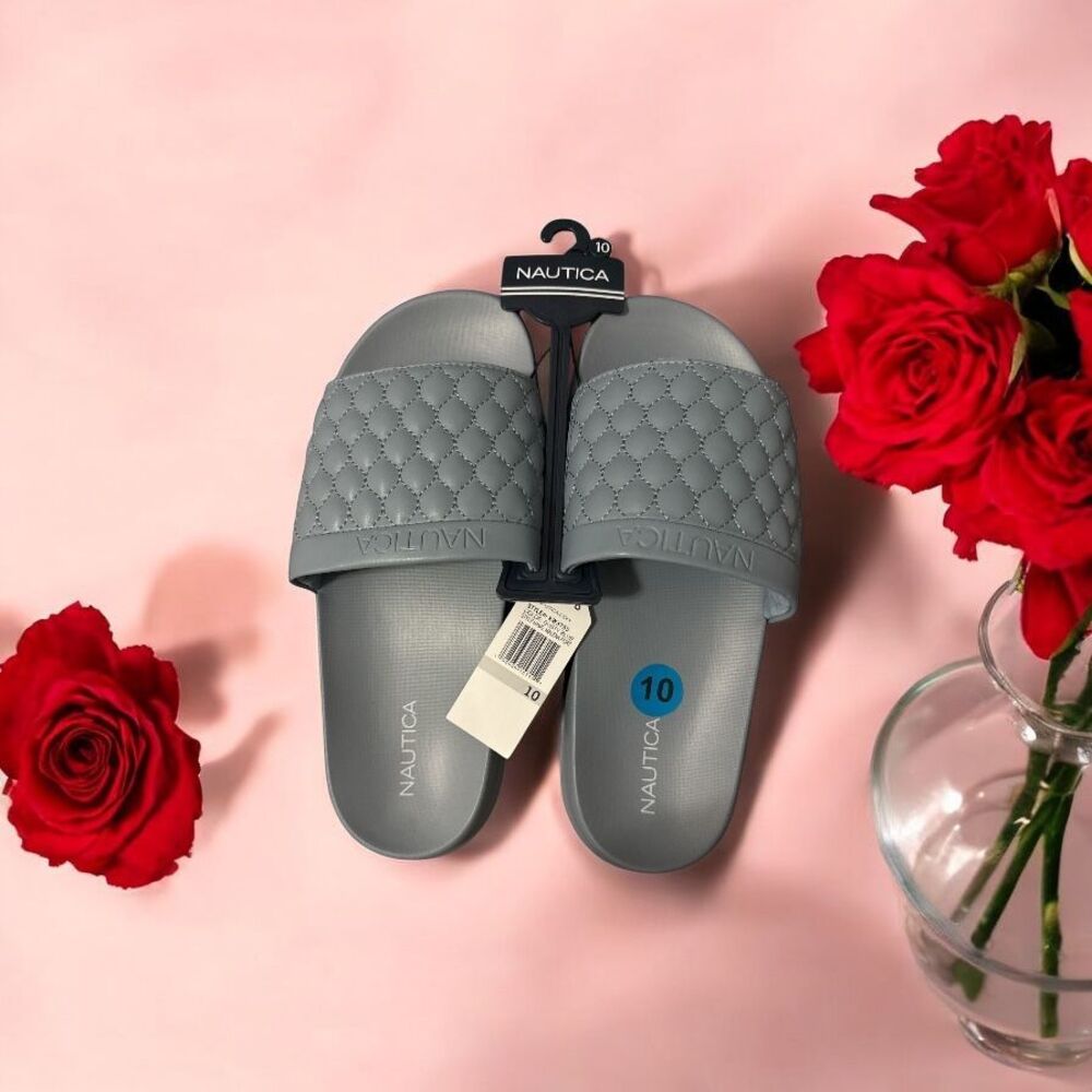 Nautica Quilted Slide Sandals Comfort Slip On Pool Beach‎ Summer Slides Size 10